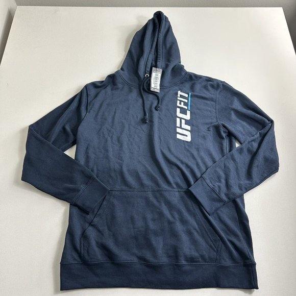 NWT UFC Fit‎ Hoodie Sweatshirt Sweater Fleece Mens Size 2XL Navy Blue Pullover - Picture 1 of 8